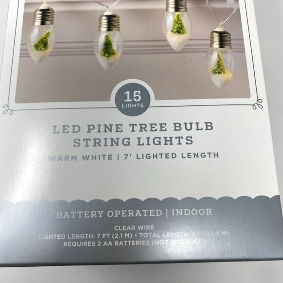 Target 7' Pine Tree Bulb 15 LED Battery Operated String Light Wondershop™ - Picture 5 of 7